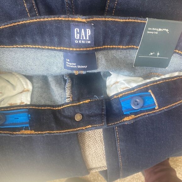 GAP Denim Boy's High Stretch Skinny Leg Adjustable Waist Jeans Size Regular 14 - Picture 7 of 11